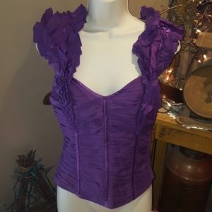 Bebe ruffle corset lace up top S